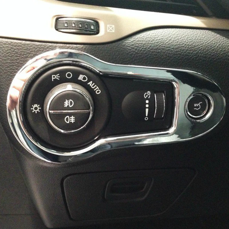 ABS-Chrome-FOR-Jeep-Cherokee-KL-2014-2015-2016-2017-2018-Car-Headlamps-console-Control-Adjustment