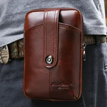 Мужской масляный воск из натуральной кожи винтажный дорожный сотовый телефон поясная сумка кошелек поясная сумка