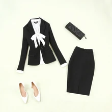 Женский весенний и летний большой размер OL профессиональный черный Блейзер костюм раздельный костюм с юбкой комплект из 2 предметов