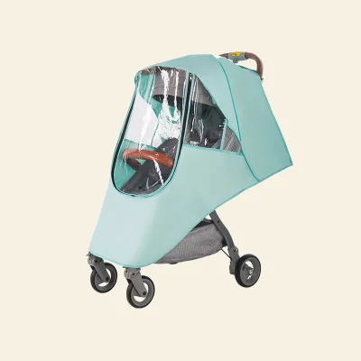 Детская коляска, водонепроницаемый дождевик, ПВХ, аксессуары для коляски, универсальная защита от ветра и пыли с окнами для коляски, коляски - Цвет: green-M