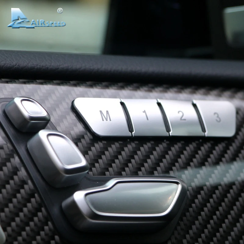 Airspeed font b Car b font Seat Adjust Button Cover Sticker for Mercedes Benz A B