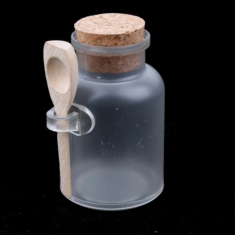 100ml Plastic Empty Bath Salt Bottle Cream Powder Jar Container with Cork Spoon hot sale