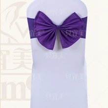 Фиолетовый цвет Председатель Sash Бабочка Стиль галстук-бабочка лайкра створки Свадебные украшения Банкетный стулья спандекс створки
