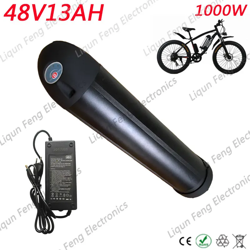 

Free Customs No Tax 48V 13AH 1000W use cell EBike Lithium Battery 48V 13A With 54.6V 2A Charger BMS Electric Bike Battery 48V