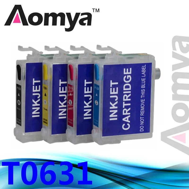 Aomya replacement Refillable Ink Cartridge For EPSON T0631 - T0634 STYLUS C67 C87 CX3700 CX4100 CX4700 Printer | Компьютеры и офис