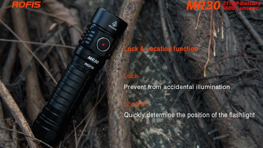 Rofis MR30 CREE XHP35 HI 1600 люмен micro-USB Перезаряжаемый СВЕТОДИОДНЫЙ фонарик