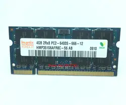 Тетрадь памяти hynix DDR2 4G B 800 мГц PC2-6400S оригинальной аутентичной DDR 2 4G ноутбука Оперативная память 200PIN SODIMM