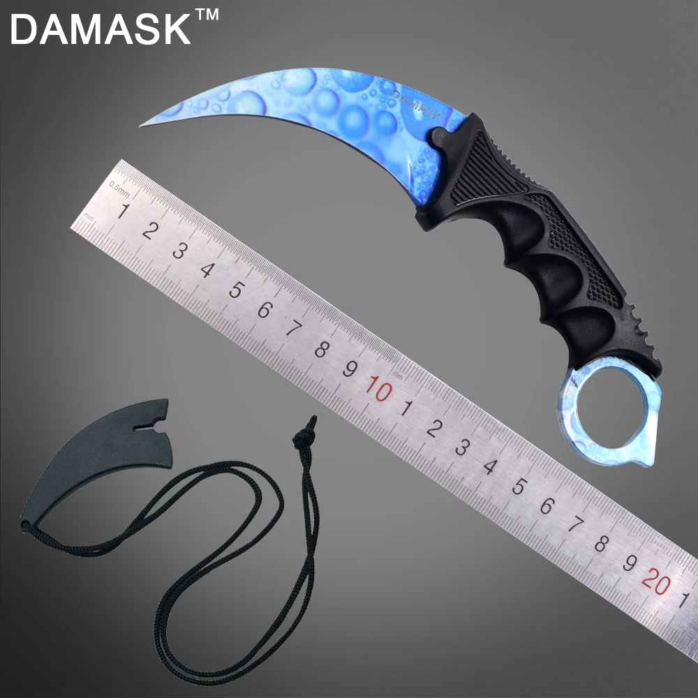 

Damask Brand High Grade Karambit Stainless Steel Blade CSGO Counter Strike Knife Outdoor Survival Hiking Anti Slip Handle Knife