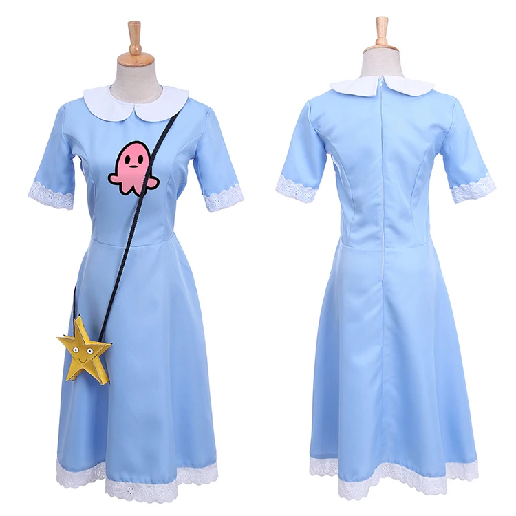 

Carnival Purim costume for kids Anime Star vs. The Forces of Evil Women Cosplay Costume Princess Star Butterfly Blue long dress