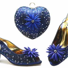 doershow Latest blue African Shoes And Bag Set For Party High Quality Italian Ahoes And Bags To Match for Women!HTB1-12