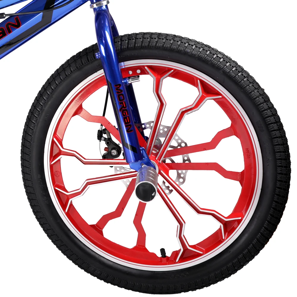 HILAND 20'' 20 inch BMX Bike Freestyle Steel Bicycle Double Caliper Brake Show Bike Stunt Acrobatic Bike Alloy Complete Wheel