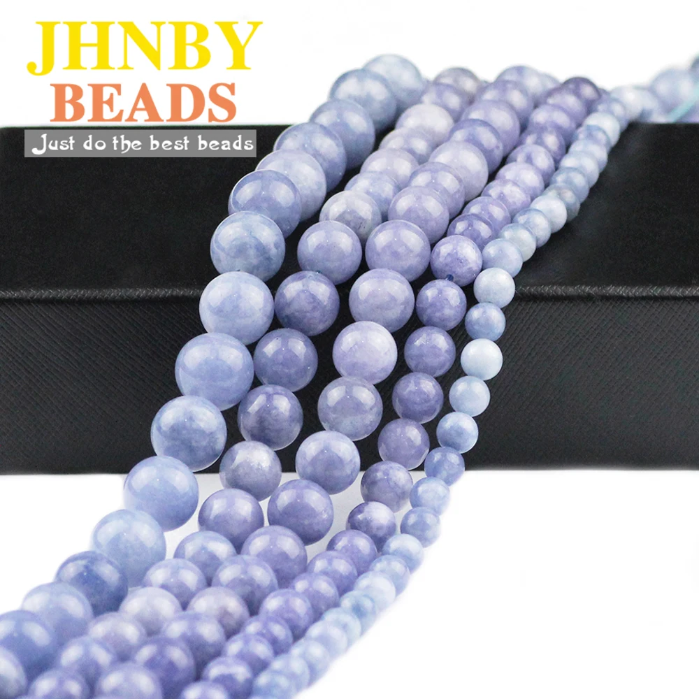 

JHNBY AAA Royalblue Sea Beads Natural Stone 6/8/10/12MM Handmade Stone Ball Loose Beads for Jewelry Bracelet Making DIY