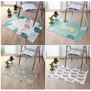 

100% Cotton Hand-Woven Tiger Flamingo Printed Rug Mat for Indoor/Outdoor Chair Couch Picnic Camping Beach Everyday Use Floor Mat
