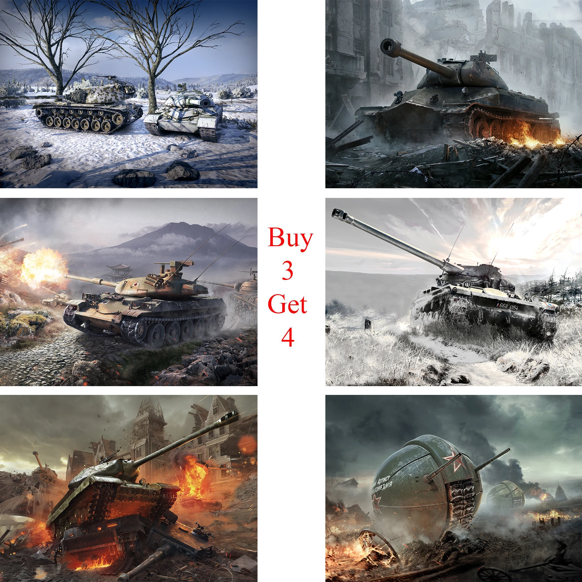 

World of Tanks Posters Game Wall Stickers White Coated Paper Prints Home Decoration Livingroom Bedroom Bar Home Art Brand