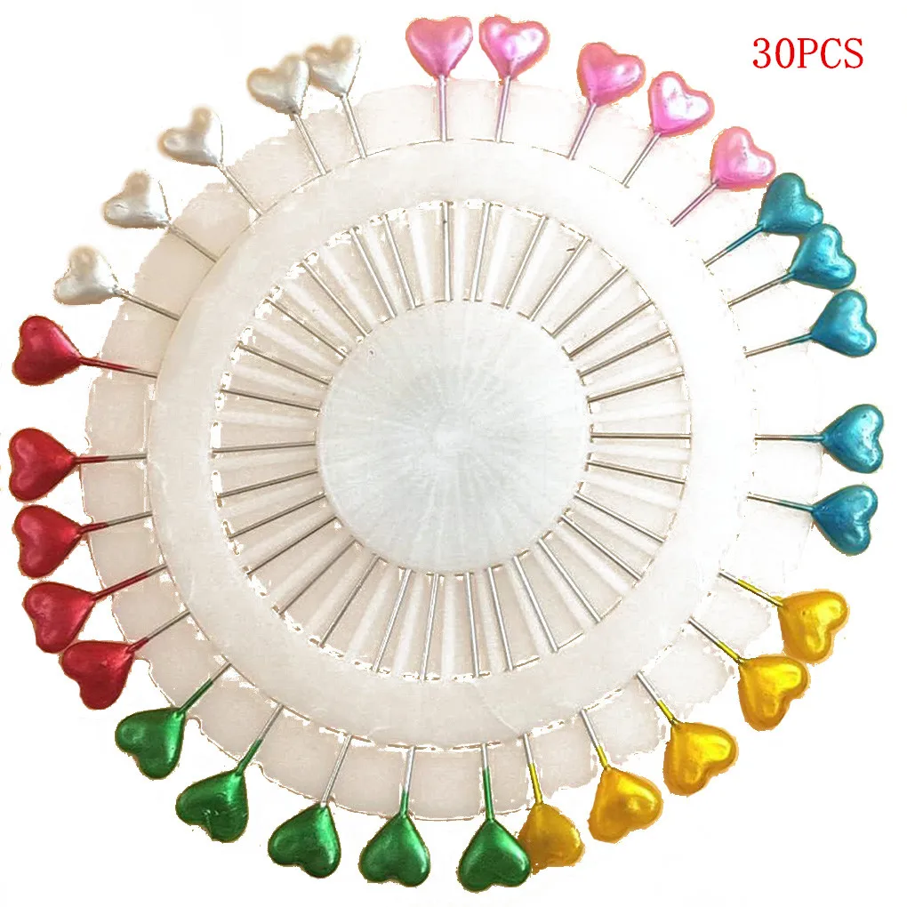 

Colorful Love Heart Bead Pearl Head Dressmaking Straight Pins Clothes Hot Sale