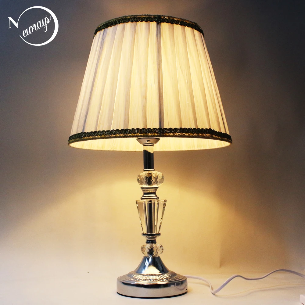 Modern Simplicity fabric crystal desk light vintage E27 LED 220V