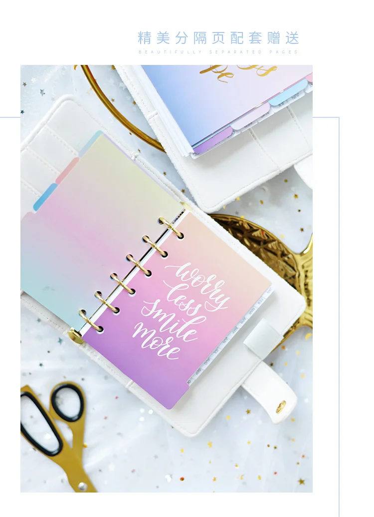 Lovedoki Sequins Series Binder Notebook Spiral A6 Planner Dokibook Notebooks& Journals Student Bts School Stationery Store