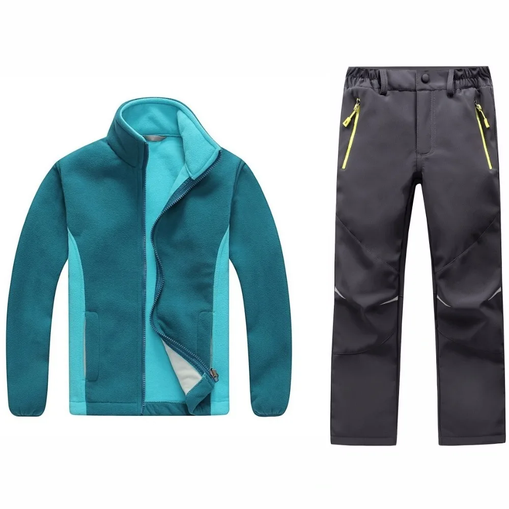 Комплекты одежды для альпинизма для маленьких девочек и мальчиков; теплое Детское пальто и водонепроницаемые штаны; Верхняя одежда для детей; комплекты одежды для детей; От 3 до 12 лет