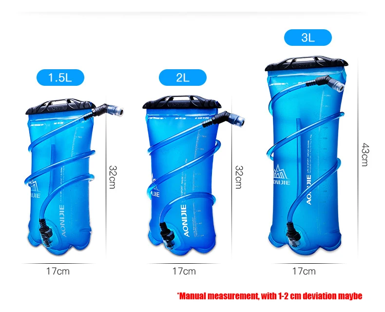AONIJIE ТПУ-мешок для воды для мужчин и женщин наружная Спортивная гидрация мочевого пузыря езда бег кемпинг складной держатель воды 1.5L/2L/3L