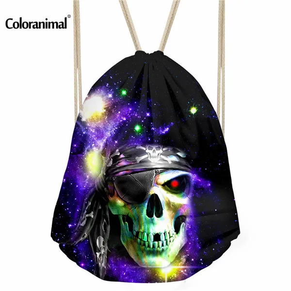 Coloranimal 3D печать панк череп Drawstring сумка женская повседневная Mochila Feminina сумка на плечо для мальчиков повседневная дорожная мягкая сумка для хранения - Цвет: CC3219Z3
