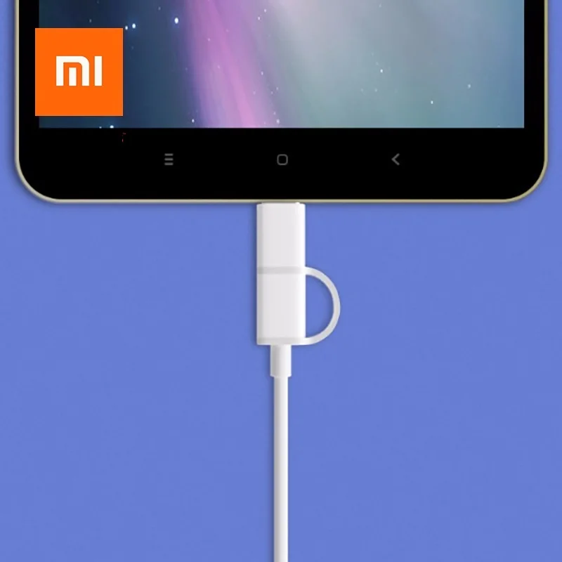 Оригинальный кабель Xiaomi 2 в 1 Micro USB Type C для быстрой зарядки и синхронизации данных