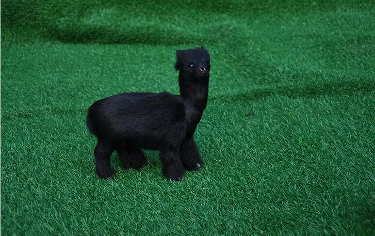 polyethylene&ampfur black alpaca large 22x24cm model handicraft home decoration gift b1675 | Игрушки и хобби