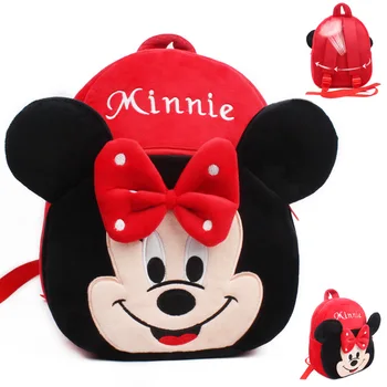 

2018 Mochila Escolar Micky Minie Baby Schoolbag Kindergarten 2-3-4 Year Old Children Plush Backpack Travel Food Bag For Kids