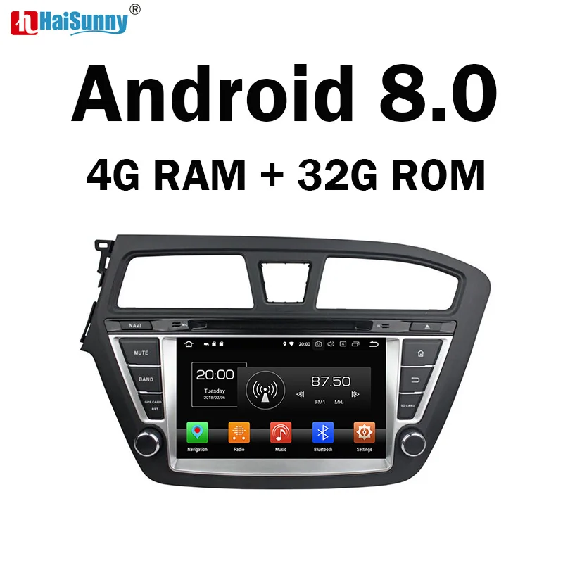 

HaiSunny 4G RAM Android 8.0 Car DVD For Hyundai I20 2014 2015 Octa Core 32G ROM Radio GPS Player Head Unit