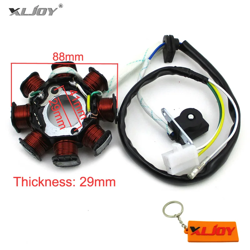 

XLJOY 8 Coil Poles 4 Wire DC Magneto Stator Rotor For Chinese GY6 50cc Engine Moped Scooter
