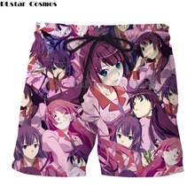 PLstar Космос летние модные мужские и женские шорты аниме Hitagi Сендзегахара(Bakemonogatari) 3D принтом Повседневная Прохладный шорты