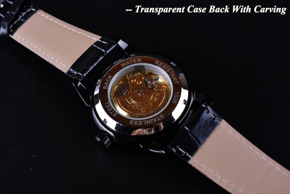 Royal Diamond Design Black Gold Watch for Winner Mens