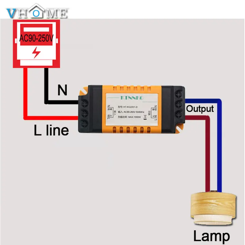 VHome беспроводной пульт дистанционного управления 433mhz1 RF приемник 90 v 250 реле