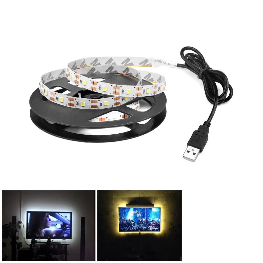 

USB LED Light for Kitchen Flexible 1M 2M 3M 4M 5M SMD 3528 Strip Lamp for TV Cabinet Wardrobe Night Lights DC5V USB Port Powered