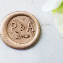 Приглашение на свадьбу Клеймо/Индивидуальные инициалы с датой воск печать/Пользовательские Свадебные инициалы печати/