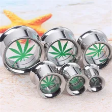 1 шт из нержавеющей стали листья Беруши Тоннели телесные расширения пирсинг беруши серьги измерительные приборы уши расширители ювелирные изделия для тела