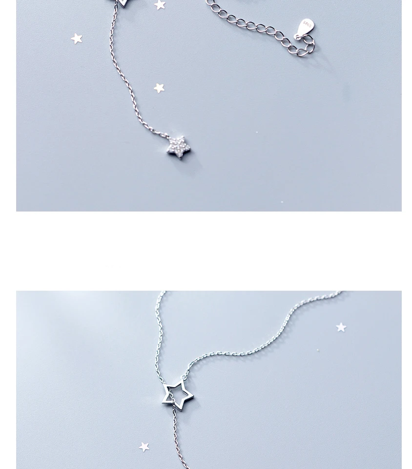 925 Sterling Silver Star Pendant Necklace Cubic Zirconia Micro Paved Fashion Jewely Sex Small Choker Necklaces For Women Girls (10)
