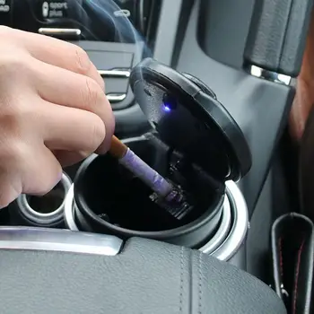 

Black Matte Portable Anti-slip Rubber Car Ashtray With LED Light For BMW of 1 Series 3 Series 5 Series 7Series X1 X3 X5 X6
