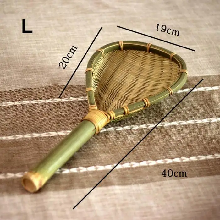 Горячая бамбуковая плетеная дуршлаг натуральная ручная тканая фильтровальная ложка для лапши LSK99