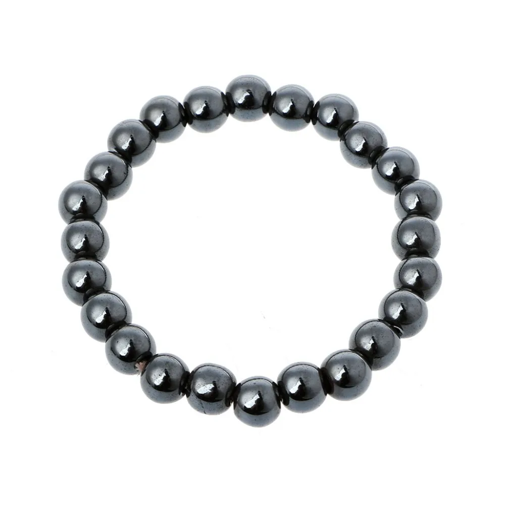 ZRLOWR Weight Loss Round Black Stone Magnetic Therapy Bracelet Health Care Biomagnetism