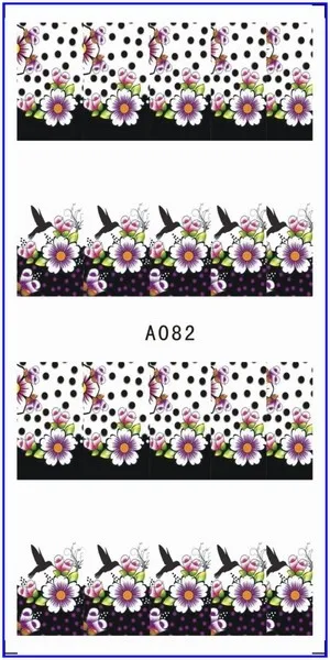 Водные Наклейки, Переводные картинки на ногти полное покрытие цветок Роза собака в форме пуделя тюльпан фиолетовый A079-084