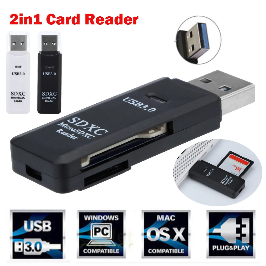 

card reader usb 3.0 sd card reader micro sd micro usb 2 in 1 USB HighSpeed Memory Card Reader Adapter for Micro SD TF z75
