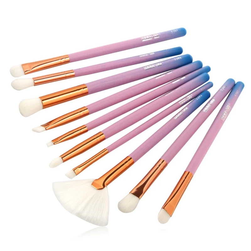 

Pro Makeup Brushes Set Foundation Blending Powder Eyeshadow Contour Concealer Blush Comestic Beauty Make Up Kits 10PCS