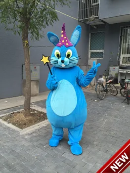 

blue magic rabbit Mascot Costume costumes for adults christmas Halloween Outfit Fancy Dress Suit Free Shipping real picture