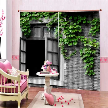 

Green plants Curtains For Living Room Luxury Jacquard Blind Drapes Window Panel Fabric Curtain For Bedroom Custom JUN10
