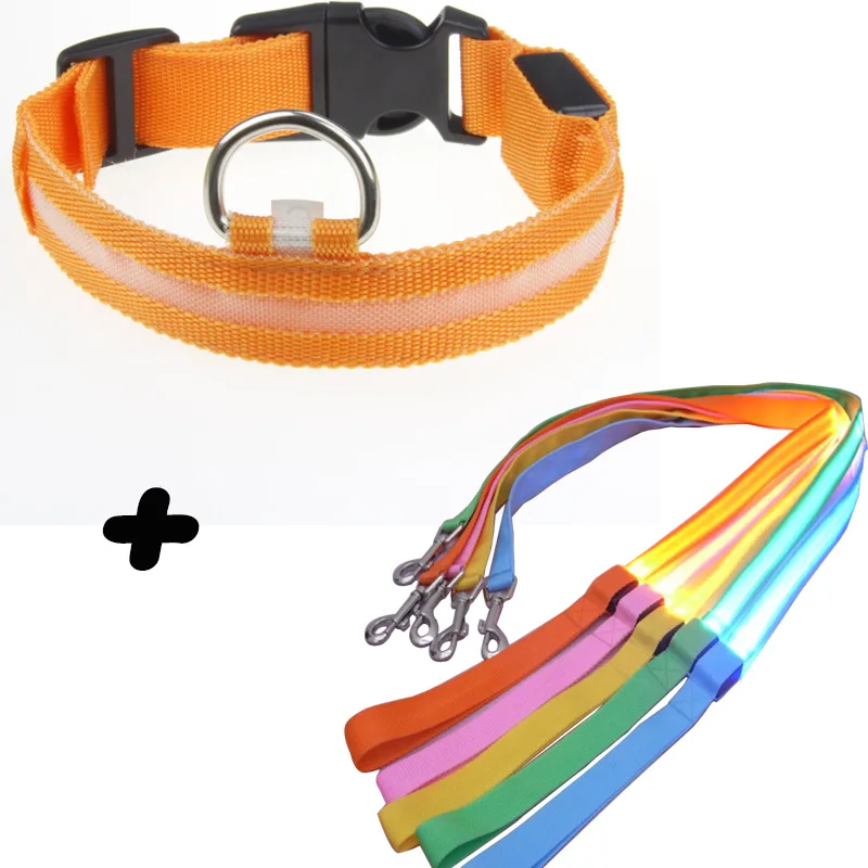 LED Nylon Pet Dog Collar Night Safety Glow Flashing Dog Collar Led