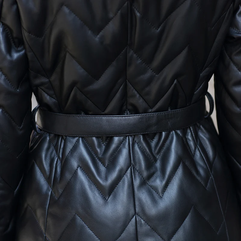 Новая модная куртка из натуральной кожи, натуральная овчина, пальто из натурального меха норки с капюшоном, длинные женские зимние пуховики Z372
