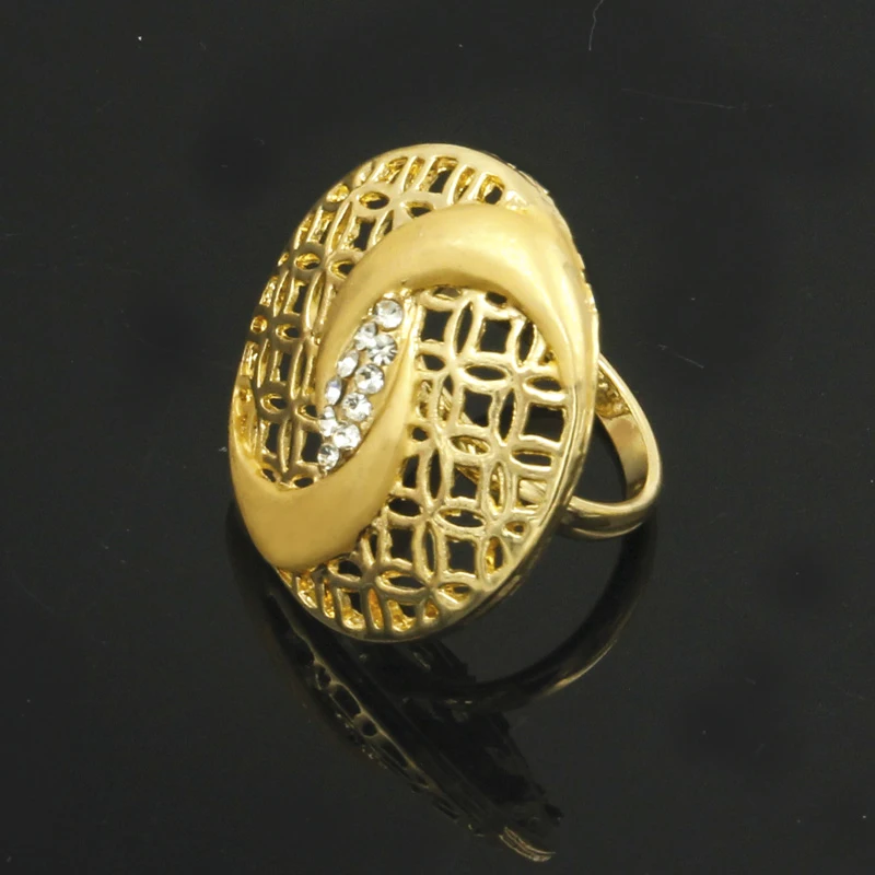 Liffly, новое Африканское модное ювелирное изделие, Дубай, Дамское большое ожерелье, браслет, кольцо, серьги, хрустальные аксессуары, золотой Ювелирный Набор для невесты