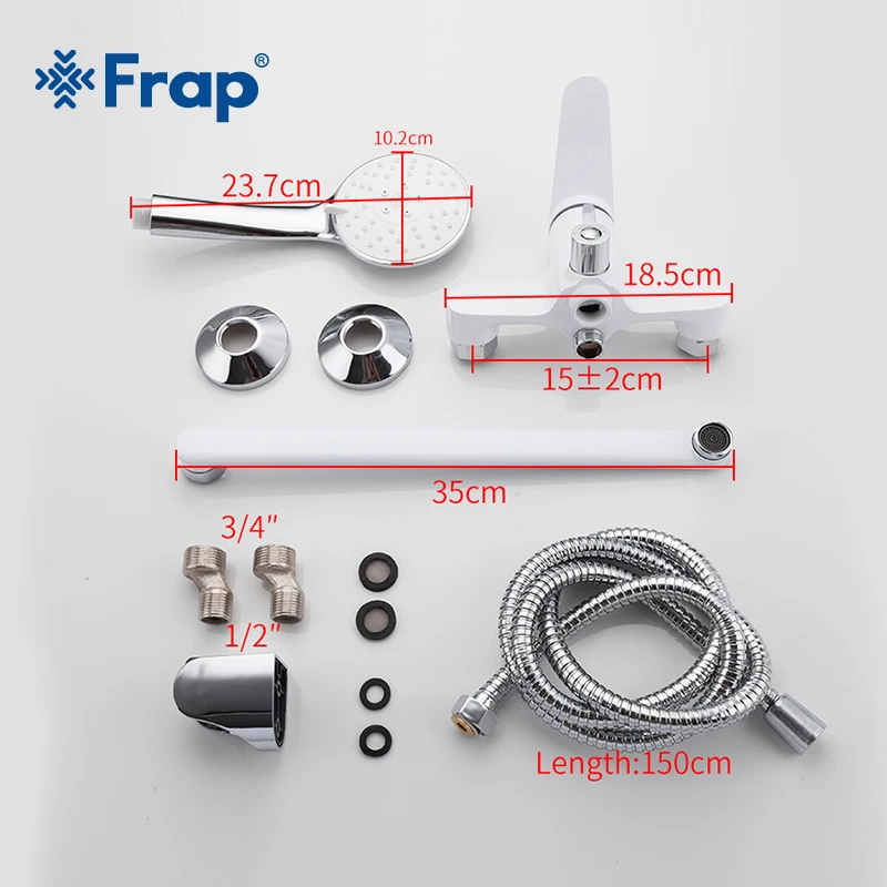 Frap New 35mm Bathroom Shower Faucets White