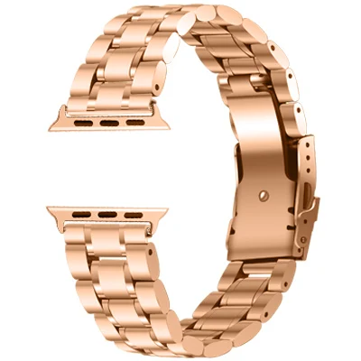 Для Apple Watch band 4 42 мм/38 мм 3 iwatch band 44 мм/40 мм нержавеющая сталь correa link Браслеты Аксессуары 2 1 черный Silve - Цвет ремешка: Rose Gold