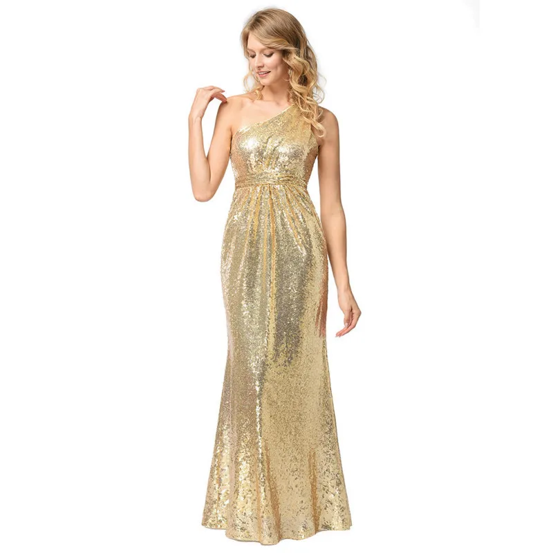 Luxury Gold Silver Long Sequin party Dress Long Sweetheart Lace dress